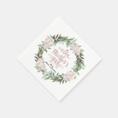 Dusty Pink Floral Wreath Happthers Day Serviette (Ecke)