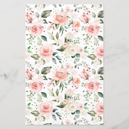 Dusty Pink Floral Wreath Wedding Menu (Rückseite)