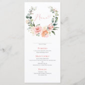 Dusty Pink Floral Wreath Wedding Menu Menükarte (Vorderseite)