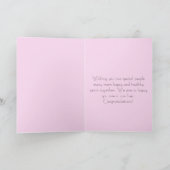 Dusty Pink florale Hintergrund Happy Anniversary Karte (Innenseite)