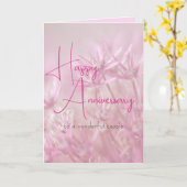 Dusty Pink florale Hintergrund Happy Anniversary Karte (Gelbe Blume)