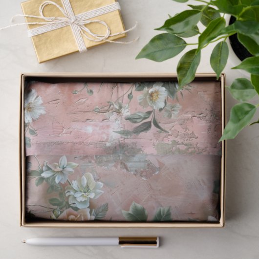 Dusty Pink Florals Breadboard Design Seidenpapier (Geschenk)