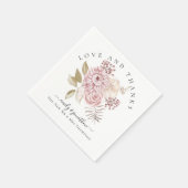Dusty Pink Florals Dankeschön an Sie Namen Wedding Serviette (Ecke)