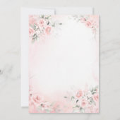 Dusty Pink Flowers Bow Girl First Holy Communion Einladung (Rückseite)