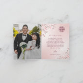 Dusty Pink Foto Chinese Wedding Danke (Innenseite)