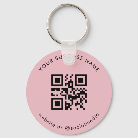 Dusty Pink Fügen Sie Ihren benutzerdefinierten QR- Schlüsselanhänger (Vorderseite)