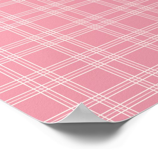 Dusty Pink Gingham 02 Poster (Ecke)