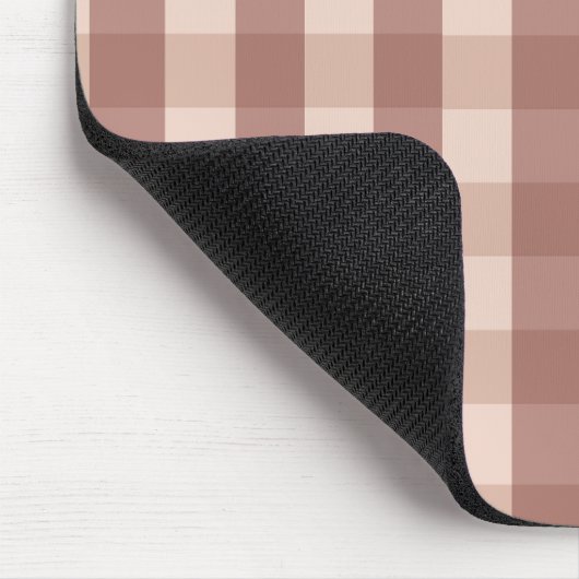 Dusty Pink Gingham Checkered Mousepad (Ecke)