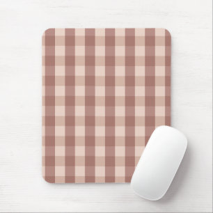 Dusty Pink Gingham Checkered Mousepad