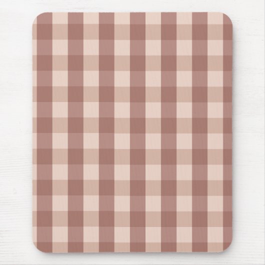 Dusty Pink Gingham Checkered Mousepad (Vorne)