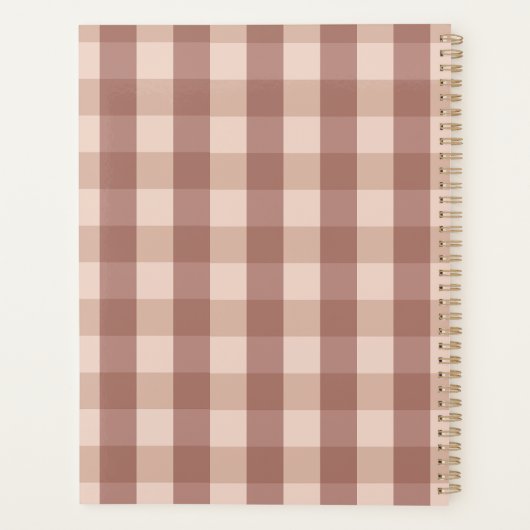 Dusty Pink Gingham Checkered Planer (Rückseite)