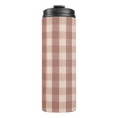 Dusty Pink Gingham Checkered Thermosbecher (Vorderseite)
