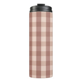 Dusty Pink Gingham Checkered Thermosbecher
