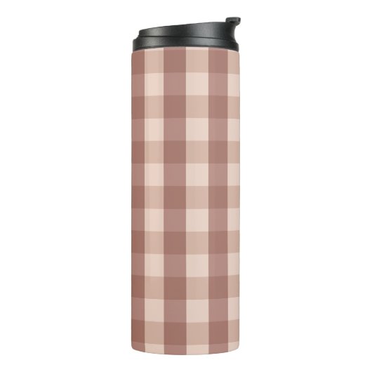 Dusty Pink Gingham Checkered Thermosbecher (Nach links gedreht)