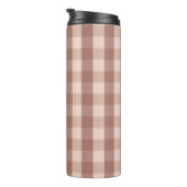 Dusty Pink Gingham Checkered Thermosbecher (Nach rechts gedreht)