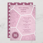 Dusty Pink Girl Fußball Geburtstagsparty Einladung (Vorne/Hinten)