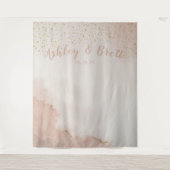 Dusty Pink Glitzer Gold Wedding Foto Hintergrund Wandteppich (Vorderseite)