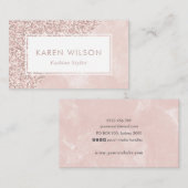 Dusty Pink Glitzer und Aquarell Visitenkarte (Vorne/Hinten)