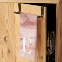 Dusty Pink Gold Agate Alkohol Tinte Mit Monogramm 