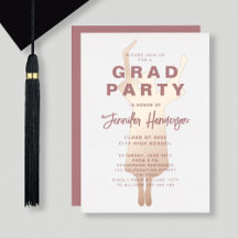 Dusty Pink Gold Foil Graduation Party Foil Foil