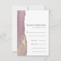 Dusty Pink Gold UAWG Wedding Response Card