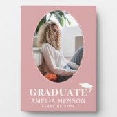 Dusty Pink Graduate Foto Abschluss Fotoplatte (Vorderseite)