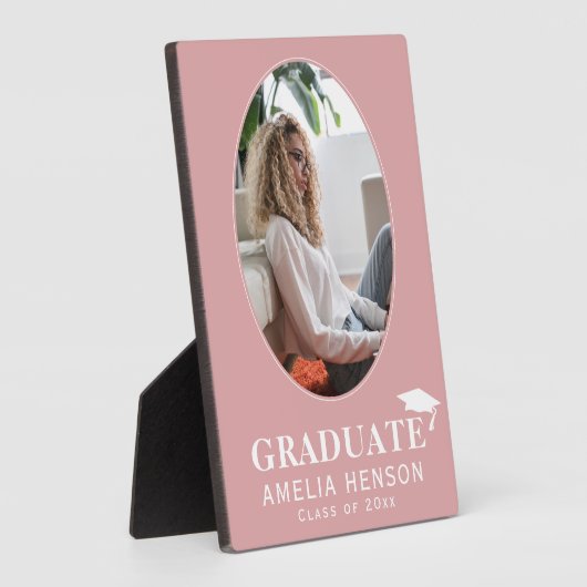 Dusty Pink Graduate Foto Abschluss Fotoplatte (Seite)