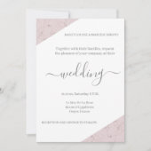 Dusty Pink Gray and White Marble Elegante Hochzeit Einladung (Vorderseite)
