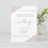 Dusty Pink Gray and White Marble Elegante Hochzeit Einladung (Stehend Vorderseite)