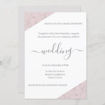 Dusty Pink Gray and White Marble Elegante Hochzeit