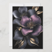Dusty Pink Gray Floral 15. Hochzeitstag Einladung (Rückseite)
