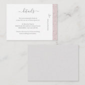 Dusty Pink Gray White Marble Wedding Hotel Details Begleitkarte (Vorne/Hinten)