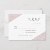 Dusty Pink Gray White Marble Wedding RSVP Einladung (Vorderseite)