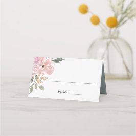 Dusty Pink Green Foliage Rustikale Blumenhochzeit Platzkarte