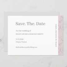 Dusty Pink Grey White Marble Save the Date Hochzei