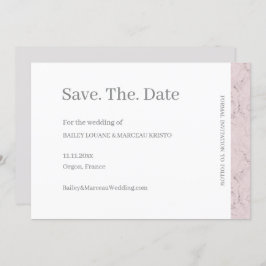 Dusty Pink Grey White Marble Save the Date Hochzei Einladung