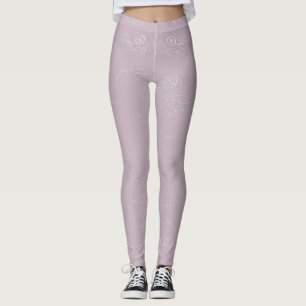 Dusty Pink Hand Drawn Frauen Leggings