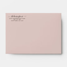 Dusty Pink Handgeschriebene Script-Rücksendeadress