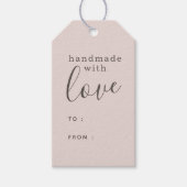 Dusty Pink Handmade mit Liebe Geschenkanhänger (Vorderseite)