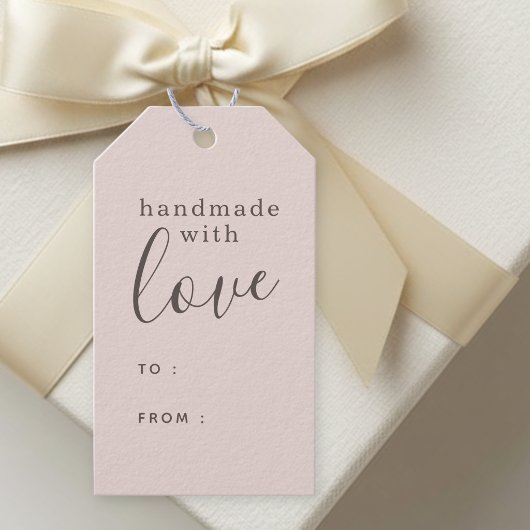 Dusty Pink Handmade mit Liebe Geschenkanhänger