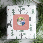 Dusty Pink Happy Holidays Circle Foto Quadratischer Aufkleber