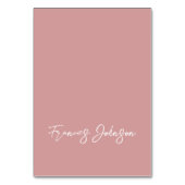 Dusty Pink Individuelle Platzkarten Tischnummer (Vorderseite)