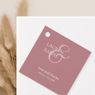 Dusty Pink & Ivory Couple Monogram Vielen Dank Geschenkanhänger