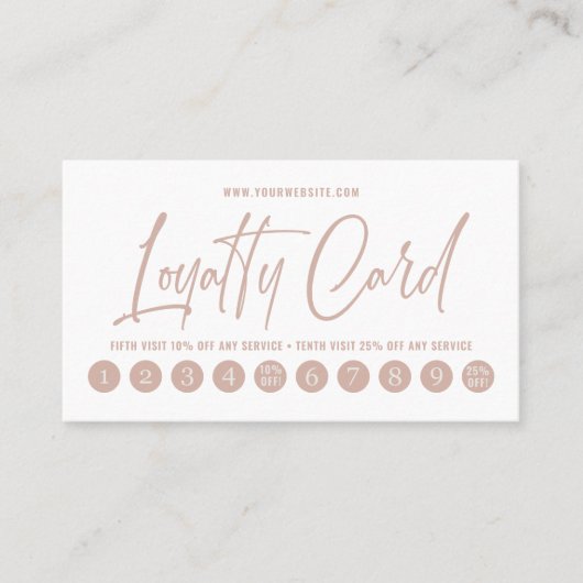 Dusty Pink & Ivory Minimal Typografie Treuekarte (Vorderseite)