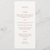 Dusty Pink & Ivory Mit Monogramm Wedding Menu Programm (Vorderseite)