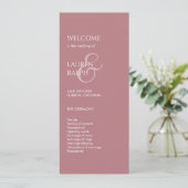 Dusty Pink Ivory Monogram Welcome Wedding Programm (Stehend Vorderseite)