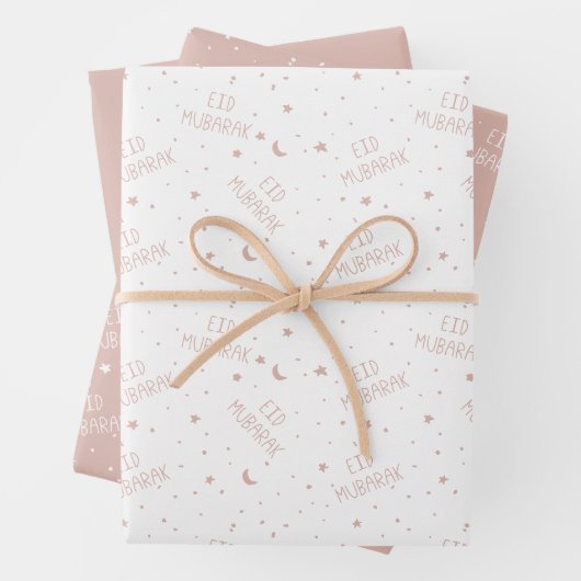 Dusty Pink Kids Eid Mubarak Geschenkpapier Set (Beispiel)