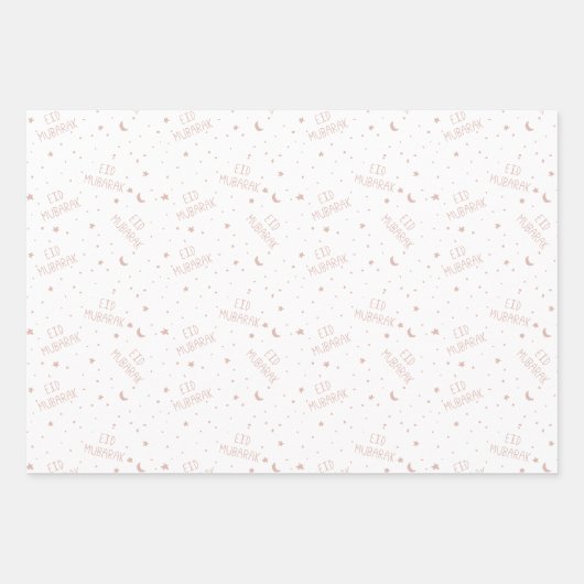 Dusty Pink Kids Eid Mubarak Geschenkpapier Set (Vorderseite)
