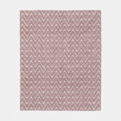 Dusty Pink Kleines Zickzack Muster Fleecedecke (Vorderseite)