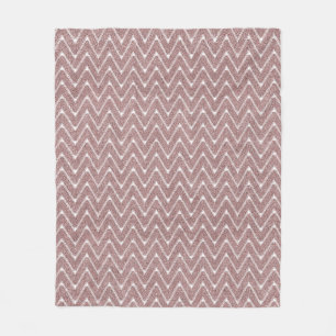Dusty Pink Kleines Zickzack Muster Fleecedecke